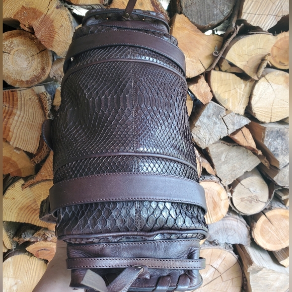 Chloe Y2K Silverado Brown Python & Leather Trimmed Exotic Handbag - Picture 8 of 16